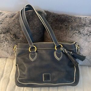 Dooney & Bourke Leather Shoulder Bag with Gold Accents